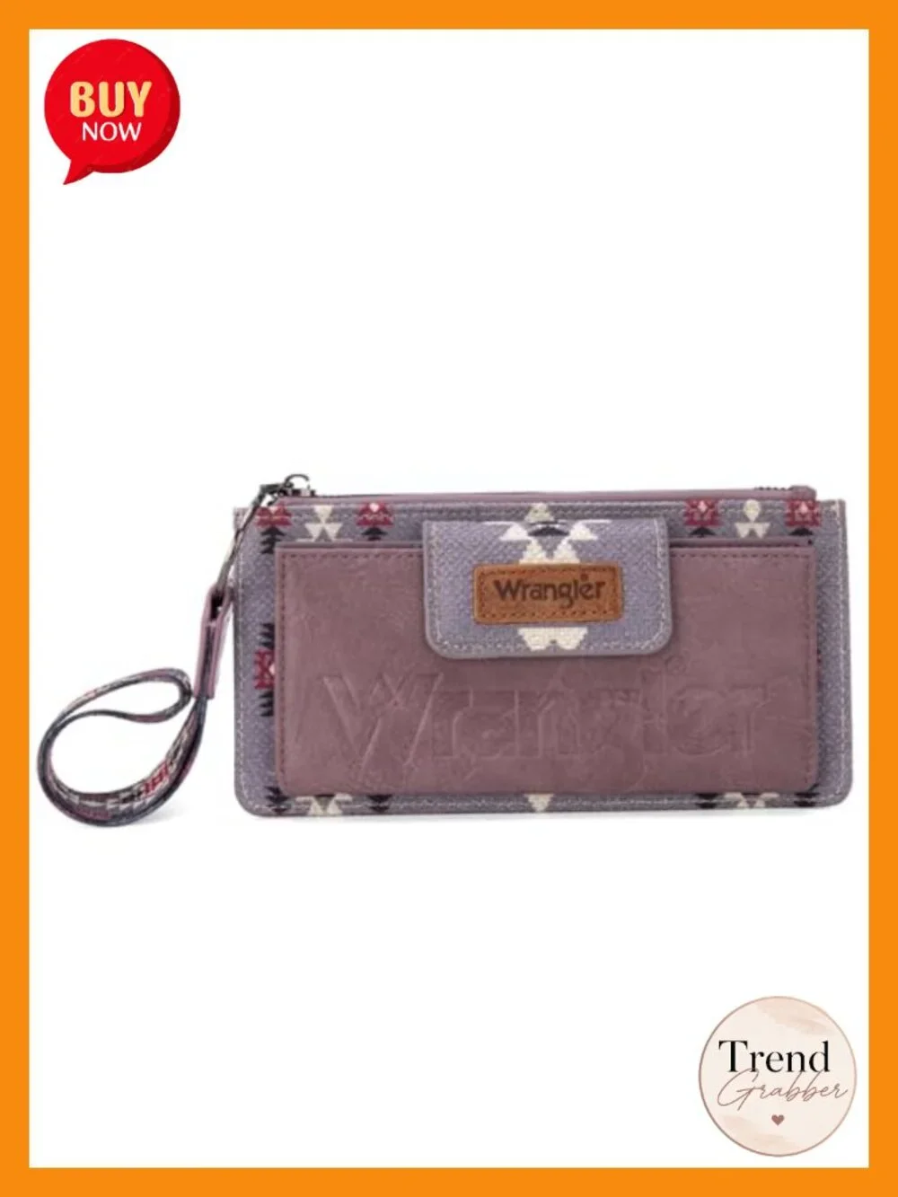 Western Wristlet Wallet with RFID Blocking and Credit Card Slots - Picture 3 of 6